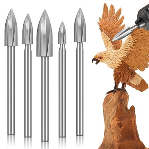 TsoLay 5-Teiliges Holzschnitzbohrer-Set, 1/8-Schaft-Rotationswerkzeug-Zubehör zum Gravieren, Diamantbohrer für Heimwerker- TsoLay 5-Teiliges Holzschnitzbohrer-Set, 1/8-Schaft-Rotationswerkzeug-Zubehör zum Gravieren, Diamantbohrer für Heimwerker- von TsoLay