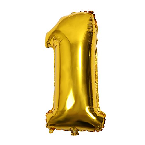TsoLay 81,3 cm große goldene Zahlen-Folienballons Heliumballons Geburtstag Hochzeit Luftballons Party Event Gold 1 von TsoLay