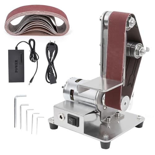 TsoLay Elektrische Bandschleifmaschine, 775 Mini-Bandschleifer, Tisch-Poliermaschine Mit 10 Schleifbändern, 7-Fach Verstellbar, Winkelverstellung Zum Drehen, Polieren Von Kunststoff Und Holz TsoLay Elektrische Bandschleifmaschine, 775 Mini-Bandschleifer, Tisch-Poliermaschine Mit 10 Schleifbändern, 7-Fach Verstellbar, Winkelverstellung Zum Drehen, Polieren Von Kunststoff Und Holz von TsoLay
