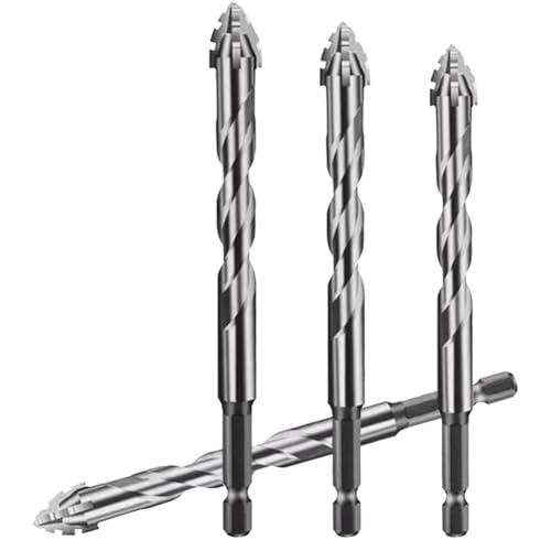 TsoLay Neuer Vierschneidiger Sägezahn-Exzenterbohrer zum Trockenbohren Aller Keramikfliesen, Glas, Marmor und Beton, 4-Tlg. von TsoLay