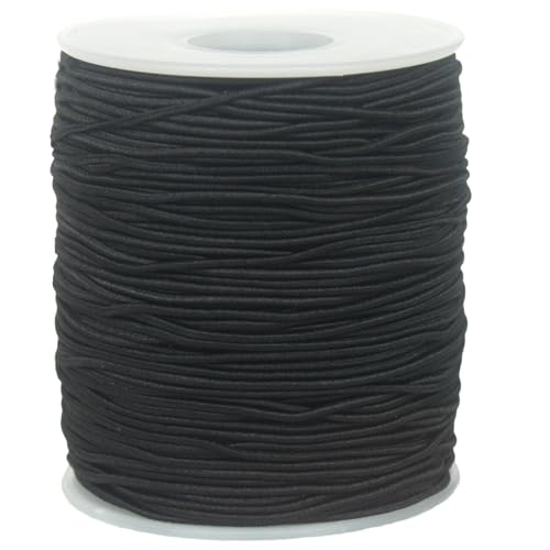 100 m Elastisches Faden für Armbänder, 1 mm Gummiband für Armbänder, Elastisches Band für Perlen, Thread Bead Cord Dehnbarer Faden für Halsketten Perlenbasteln Geflochtenes Haar (Schwarz) von Tssnlur