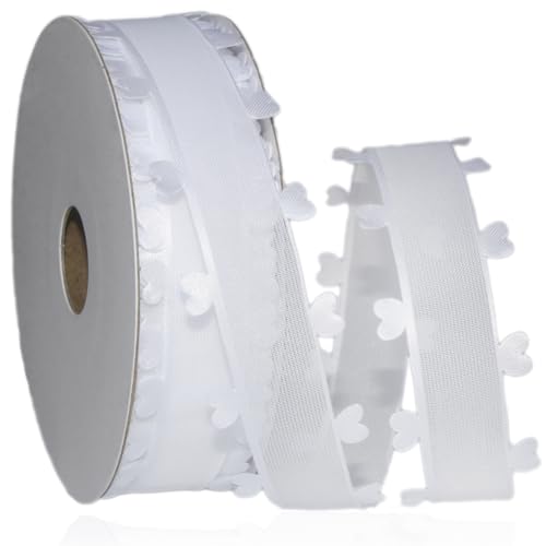 25 mm x 18 m weiße Herzen Schleifenband, OrganzaBand Tüllband, Geschenkband Herz Band, Hochzeit Dekoration Band für Auto, Haarschleifen Hochzeit Party Valentinstag 25 mm x 18 m weiße Herzen Schleifenband, OrganzaBand Tüllband, Geschenkband Herz Band, Hochzeit Dekoration Band für Auto, Haarschleifen Hochzeit Party Valentinstag von Tssnlur