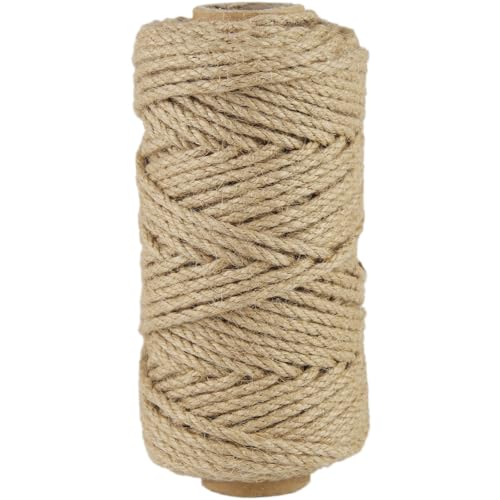 Natürliche Juteschnur 5 mm, 50 m Hanfseil Juteseil Jutekordel für Bastelarbeiten Pflanzen, Garten, Handgefertigte Kunstwerke, Dekoration, Verpackung und Heimdekoration Jute Schnur for DIY (5 mm) von Tssnlur