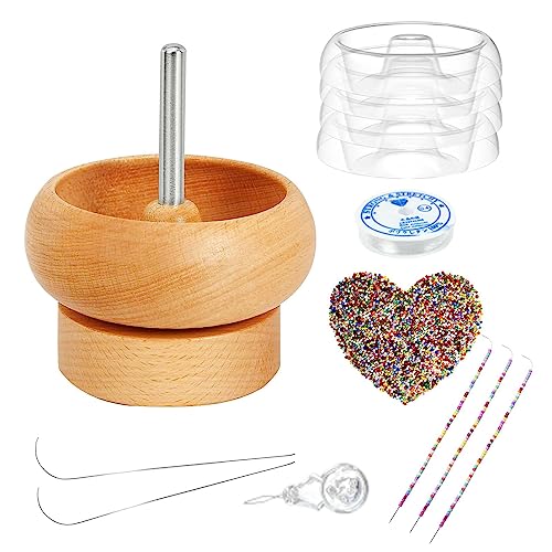 Tsuchiya Bead Spinner | Holz Spin Bead Loader Für DIY Seed Beads, Taillenperlen, Armbänder | Spin Beading Bowl | Bead Bowl Spinner Und Nadeln Tsuchiya Bead Spinner | Holz Spin Bead Loader Für DIY Seed Beads, Taillenperlen, Armbänder | Spin Beading Bowl | Bead Bowl Spinner Und Nadeln von Tsuchiya