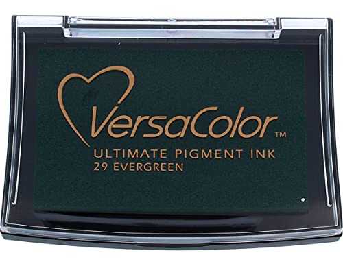 Tsukineko, VersaColor Pigment-Stempelkissen –Dunkelgrün (Evergreen), 4 x 4 cm von Tsukineko