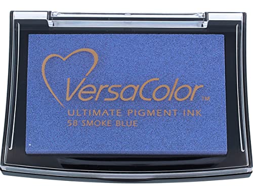 Tsukineko, VersaColor Pigment-Stempelkissen – Kanarienvogel Blau-Smoked Blue, 1,7x10x7cm von Tsukineko