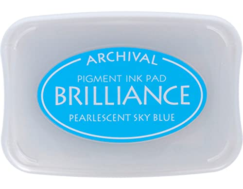 Tsukineko Brilliance Stempelkissen zum Stempeln-blau, perlhimmelblau-groß-archivierbar, deckend, wasserfest-Prägung, Perlglanz Himmelblau, pad Size: 7,6 x 4,7 cm Tsukineko Brilliance Stempelkissen zum Stempeln-blau, perlhimmelblau-groß-archivierbar, deckend, wasserfest-Prägung, Perlglanz Himmelblau, pad Size: 7,6 x 4,7 cm von Tsukineko