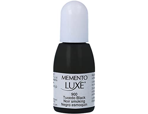 Tsukineko Memento Luxe Refill Nachfülltinte-15 ml-Schwarz, Tuxedo Black-Zubehör Reinker für VersaCraft Stempelkissen, 2,4 x 2,4 x 6,6 cm Tsukineko Memento Luxe Refill Nachfülltinte-15 ml-Schwarz, Tuxedo Black-Zubehör Reinker für VersaCraft Stempelkissen, 2,4 x 2,4 x 6,6 cm von Tsukineko