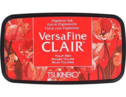 Tsukineko Red Tulip Versafine Clair Tinte Pad, Kunststoff, rot, 5,6 x 9,7 x 2,3 cm, Synthetisches Matrial, 5.6 x 9.7 x 2.3 cm von Tsukineko