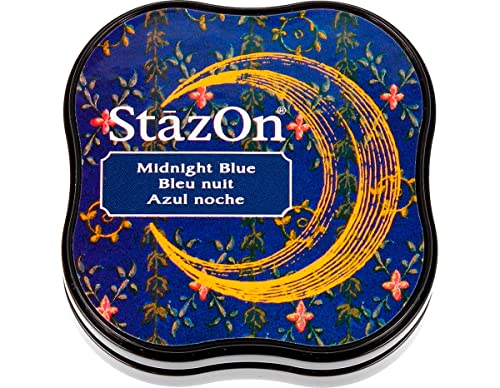 Tsukineko StaZon Midi Stempelkissen, Mitternachts-Blau, Synthetic Material, 5.7 x 5.7 x 2.3 cm von Artemio