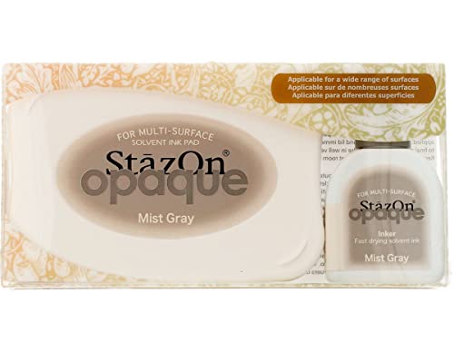 Tsukineko StazOn Opque Stempelkissen-Grau, Mist Gray-Groß-Deckend, Lufttrocknend, Beständig Gegen Ausbleichen, Acryl, Grey Tsukineko StazOn Opque Stempelkissen-Grau, Mist Gray-Groß-Deckend, Lufttrocknend, Beständig Gegen Ausbleichen, Acryl, Grey von Tsukineko