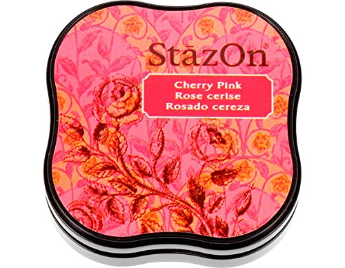Tsukineko Stazon Midi Stempelkissen, Cherry Pink, Synthetic Material, 5.8 x 5.8 x 1.5 cm von Tsukineko