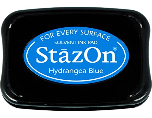 Tsukineko StazOn Stempelkissen-Blau, Hydrangea Blue-Groß-Deckend, Lufttrocknend, Wasserfest-Embossing von Tsukineko