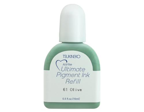 Tsukineko Ultimate Pigment Refill Nachfülltinte - 15 ml - Grün, Olive - Zubehör Reinker für VersaColor Stempelkissen Tsukineko Ultimate Pigment Refill Nachfülltinte - 15 ml - Grün, Olive - Zubehör Reinker für VersaColor Stempelkissen von Tsukineko