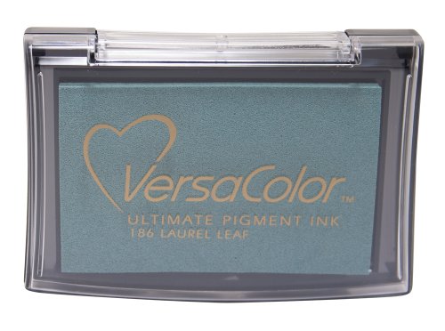 Tsukineko VC-000-186 VersaColor Stempelkissen-Grün, Laurel Leaf-Groß-Deckend, Wasserbasis-Wasserfest-Embossing, Green, 9,9 x 6,8 x 1,9 cm von Tsukineko