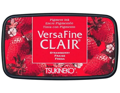 Tsukineko VF-CLA-202 VersaFine Clair Stempelkissen-Rot, Strawberry-Groß-Deckend, Wasserfest, Beständig Gegen Ausbleichen-Embossing, pad size: 7.6 x 3.5 cm Tsukineko VF-CLA-202 VersaFine Clair Stempelkissen-Rot, Strawberry-Groß-Deckend, Wasserfest, Beständig Gegen Ausbleichen-Embossing, pad size: 7.6 x 3.5 cm von Tsukineko