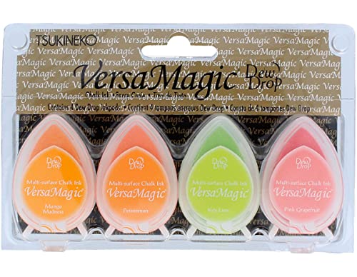 Tsukineko VGD100-003 Fruit Cocktail VersaMagic Stempelkissen-Set, 4-teilig, Synthetic Material, Mehrfarbig, 14.3 x 9.2 x 2.4 cm von Tsukineko