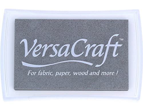 Tsukineko VK181 Versa-Craft Stempelkissen, Synthetic Material, cool grau, 9.7 x 6.6 x 1.8 cm von Tsukineko