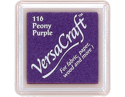 Tsukineko VersaCraft Stempelkissen - Lila, Peony Purple - Klein - Wasserbasis, Deckend, Beständig gegen Ausbleichen - Embossing von Tsukineko