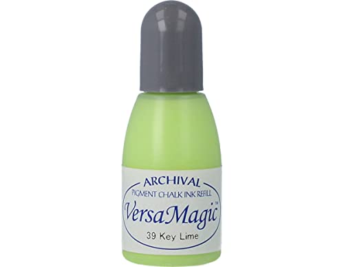 Tsukineko VersaMagic Refill Nachfülltinte - 15 ml - Grün, Key Lime - Zubehör Reinker für StazOn Pigmenttinte Stempelkissen von Tsukineko