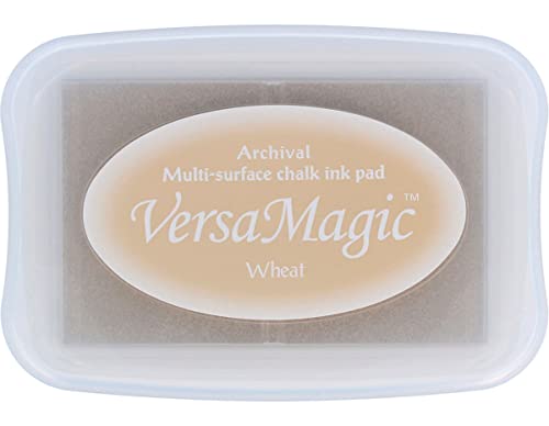 Tsukineko VersaMagic Stempelkissen-Beige, Wheat-Groß-Wasserbasis-Lufttrocknend, Dekkend-Embossing-für Dünnes Papier, 9,9 x 6,8 x 1,9 cm von Tsukineko