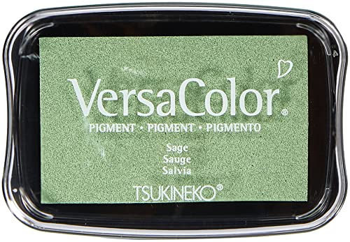 Tsukineko Versacolor Pigment Stempelkissen Salbei, Synthetic Material, Gruen, 9.8 x 6.8 x 1.8 cm von Tsukineko