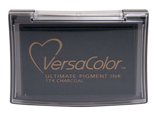 Tsukineko Verscolor Pigment Stempelkissen Anthrazit, Synthetic Material, schwarz, 9.7 x 6.6 x 1.8 cm von Tsukineko