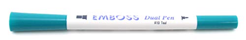 Tsukineko Woodware Craft Collection Prägestift, Doppelspitze Kalligraphie/Bullet Blaugrün von Tsukineko