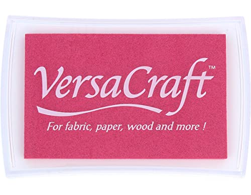 Tsukineko VersaCraft Stempelkissen-Rosa, Cherry Pink-Groß-Wasserbasis, Deckend, Beständig gegen Ausbleichen-Embossing, OSFA von Tsukineko