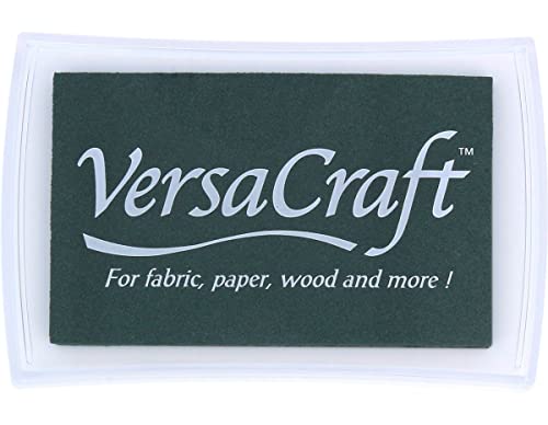 Tsukineko VersaCraft Stempelkissen-Schwarz, Forest-Groß-Wasserbasis, Deckend, Beständig gegen Ausbleichen-Embossing, pad Size: 7,6 x 4,7 cm von Tsukineko