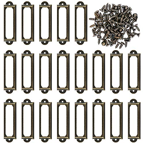 TsunNee 50 Stück Vintage Metall Etikettenhalter Schublade Pull dekorative Etikettenrahmen Antik Bronze Aktenschrank Etikettenhalter Namensschildhalter für Bücherregal Büro Bibliothek TsunNee 50 Stück Vintage Metall Etikettenhalter Schublade Pull dekorative Etikettenrahmen Antik Bronze Aktenschrank Etikettenhalter Namensschildhalter für Bücherregal Büro Bibliothek von TsunNee