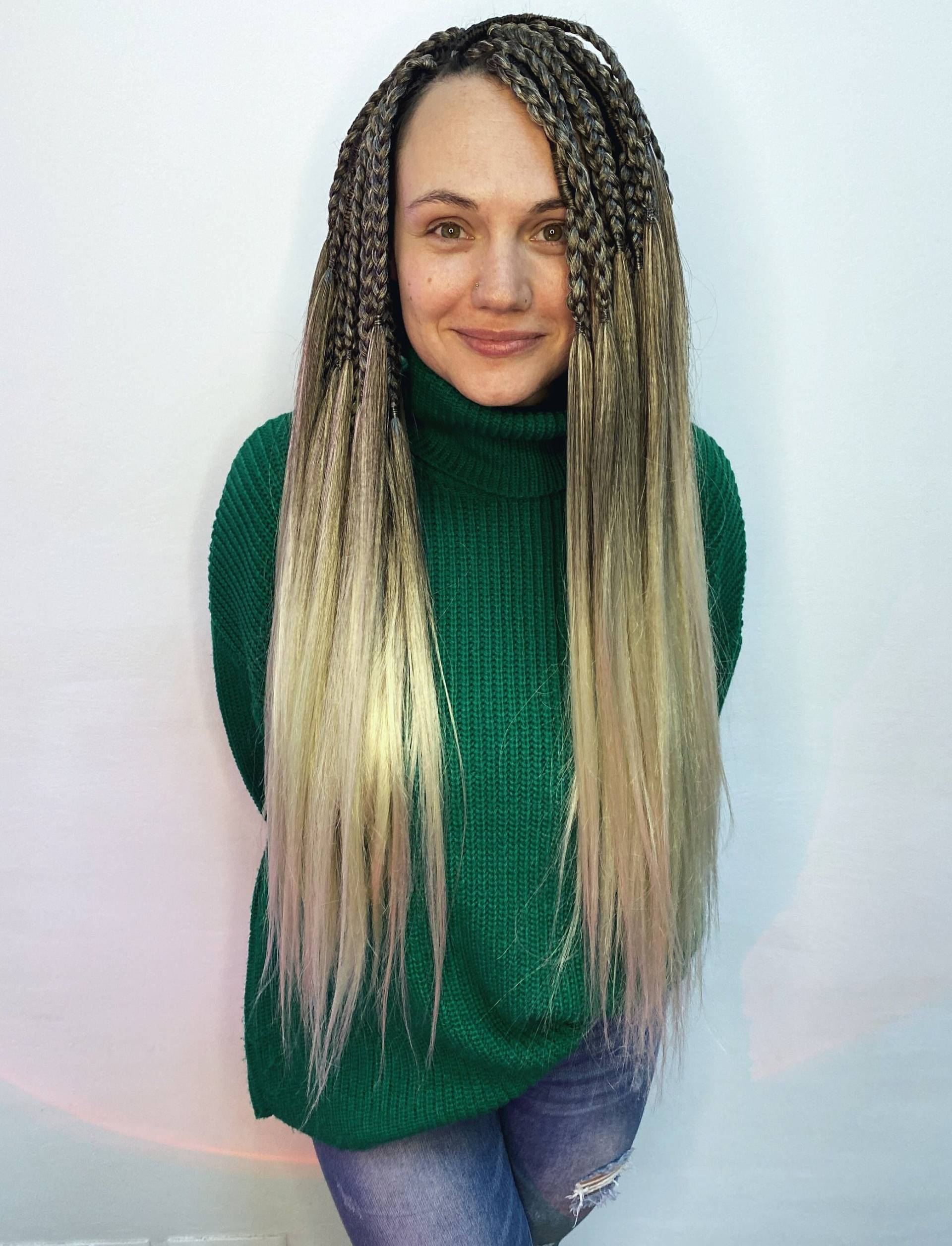 Holen Sie Sich Den Look Komplettes Set Ombre-Dreads-Erweiterungen in Naturbraun Bis Blond, Einfaches Flechten Mit Kunsthaar, Handgefertigtes von TsymayDreads