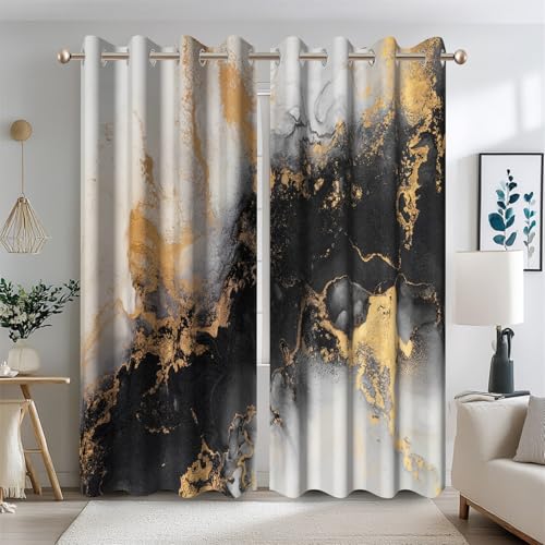 Ttincceer 117x229cm Grau Marmor Blackout Vorhänge für Schlafzimmer Grau Weiß mit Gold Textur Marmor Zimmer Verdunkelung Vorhänge Licht blockieren Thermisch isoliert Schlafzimmer Vorhänge 2 Panels Ttincceer 117x229cm Grau Marmor Blackout Vorhänge für Schlafzimmer Grau Weiß mit Gold Textur Marmor Zimmer Verdunkelung Vorhänge Licht blockieren Thermisch isoliert Schlafzimmer Vorhänge 2 Panels von Ttincceer
