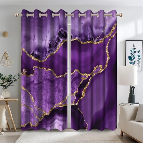 Ttincceer 135x245cm lila Marmor Blackout Vorhänge für Schlafzimmer Luxus dunkel lila mit Gold Textur Zimmer Verdunkelung Vorhänge Moderne abstrakte Thermisch isoliert Fenster Vorhänge 2 Panels Ttincceer 135x245cm lila Marmor Blackout Vorhänge für Schlafzimmer Luxus dunkel lila mit Gold Textur Zimmer Verdunkelung Vorhänge Moderne abstrakte Thermisch isoliert Fenster Vorhänge 2 Panels von Ttincceer