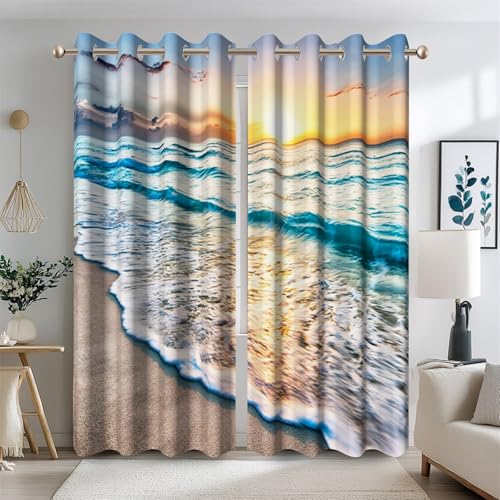 Ttincceer Beach Blackout Vorhang für Schlafzimmer Sommer Meer Sonnenuntergang Zimmer Verdunkelung Fenster Vorhänge Hawaiian Seashore Seawave Fenster Behandlung Thermisch isoliert 2 Panels 135x245cm Ttincceer Beach Blackout Vorhang für Schlafzimmer Sommer Meer Sonnenuntergang Zimmer Verdunkelung Fenster Vorhänge Hawaiian Seashore Seawave Fenster Behandlung Thermisch isoliert 2 Panels 135x245cm von Ttincceer