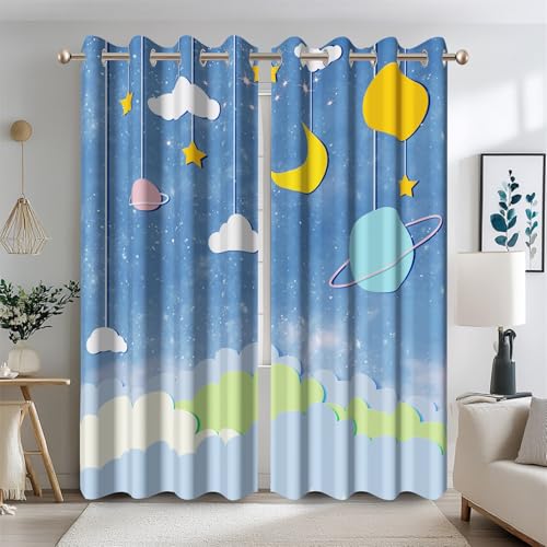 Ttincceer Cartoon Galaxy Blackout Vorhang für Kinder Schlafzimmer Blau Universum Planet Verdunkelung Fenster Vorhänge Junge Mädchen Schlafzimmer Vorhänge Hitze Licht Blockieren 2 Panels 135x245cm Ttincceer Cartoon Galaxy Blackout Vorhang für Kinder Schlafzimmer Blau Universum Planet Verdunkelung Fenster Vorhänge Junge Mädchen Schlafzimmer Vorhänge Hitze Licht Blockieren 2 Panels 135x245cm von Ttincceer