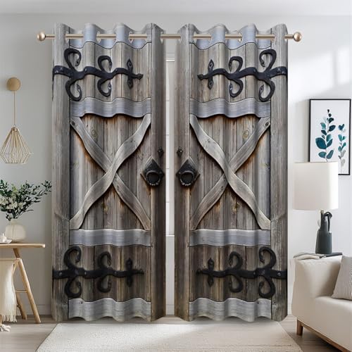 Ttincceer Rustikale Scheunentür Blackout Vorhänge für Schlafzimmer Grau Weiß Holztür Fenster Vorhänge Vintage Bauernhaus Ländlich Schlafzimmer Dekorative Vorhang 2 Panels 107x215cm Ttincceer Rustikale Scheunentür Blackout Vorhänge für Schlafzimmer Grau Weiß Holztür Fenster Vorhänge Vintage Bauernhaus Ländlich Schlafzimmer Dekorative Vorhang 2 Panels 107x215cm von Ttincceer
