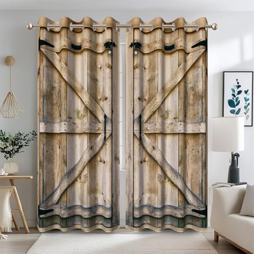 Ttincceer Scheunentor Blackout Vorhang für Wohnzimmer Rustikale Holztür Fenster Vorhänge Vintage Bauernhaus Ländliche Schlafzimmer Dekorative Vorhang 2 Panels Wärmeisolierte Vorhänge 135x215cm Ttincceer Scheunentor Blackout Vorhang für Wohnzimmer Rustikale Holztür Fenster Vorhänge Vintage Bauernhaus Ländliche Schlafzimmer Dekorative Vorhang 2 Panels Wärmeisolierte Vorhänge 135x215cm von Ttincceer