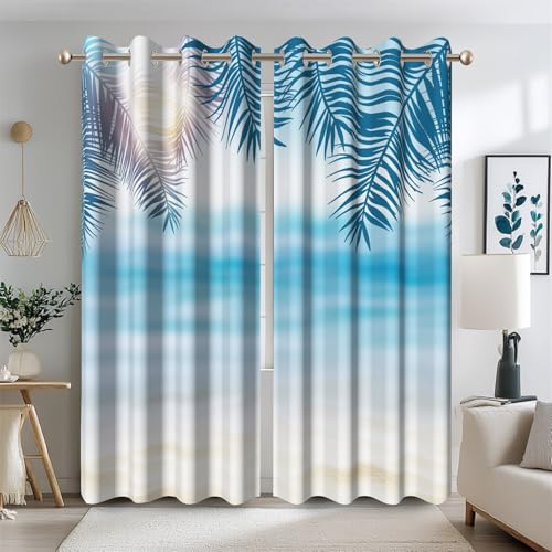 Ttincceer Seaside Vorhang für Schlafzimmer Tropical Ocean Hawaii Blackout Fenster Vorhänge Strand Palmblätter Zimmer Verdunkelung Vorhänge Thermisch isoliert Fenster Behandlung 2 Panels 135x245cm Ttincceer Seaside Vorhang für Schlafzimmer Tropical Ocean Hawaii Blackout Fenster Vorhänge Strand Palmblätter Zimmer Verdunkelung Vorhänge Thermisch isoliert Fenster Behandlung 2 Panels 135x245cm von Ttincceer
