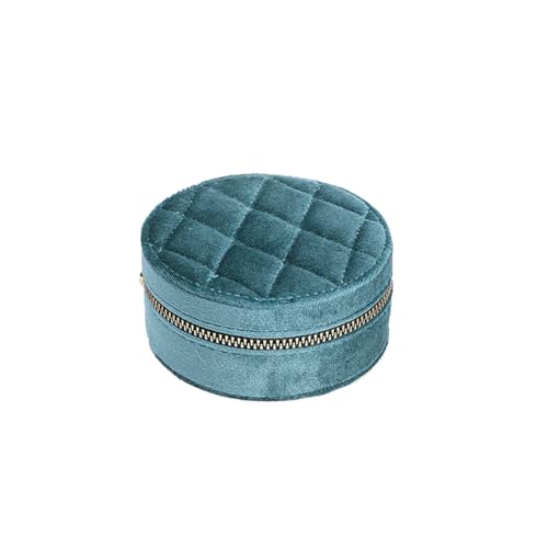 Ttiy Samt-Schmuckschatulle, Reise-Schmuckkoffer, kreativer Schmuck-Organizer, kleine Aufbewahrungsbox für Ohrringe, Ringe, Halsketten, 1 Stück, blau, rund Ttiy Samt-Schmuckschatulle, Reise-Schmuckkoffer, kreativer Schmuck-Organizer, kleine Aufbewahrungsbox für Ohrringe, Ringe, Halsketten, 1 Stück, blau, rund von Ttiy