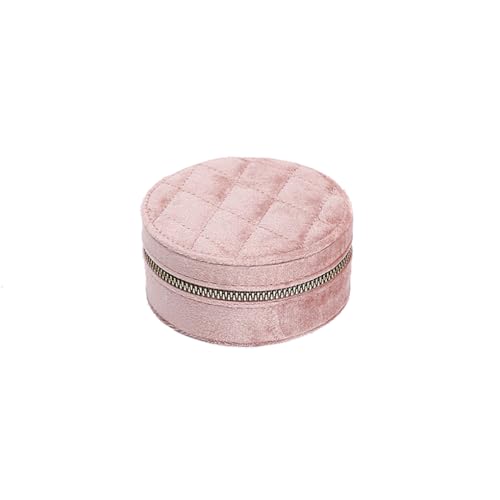 Ttiy Samt-Schmuckschatulle, Reise-Schmuckkoffer, kreativer Schmuck-Organizer, kleine Aufbewahrungsbox für Ohrringe, Ringe, Halsketten, 1 Stück, rosa, rund Ttiy Samt-Schmuckschatulle, Reise-Schmuckkoffer, kreativer Schmuck-Organizer, kleine Aufbewahrungsbox für Ohrringe, Ringe, Halsketten, 1 Stück, rosa, rund von Ttiy