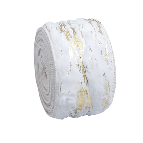 Ttiy Weihnachtsband mit Draht, Plüsch, dekorative Bänder auf Rolle für Kranz, Schleife, Weihnachtsbaumdekoration, 2 Stück, 6,5 cm A Ttiy Weihnachtsband mit Draht, Plüsch, dekorative Bänder auf Rolle für Kranz, Schleife, Weihnachtsbaumdekoration, 2 Stück, 6,5 cm A von Ttiy