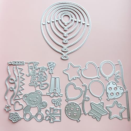 3 Sets Luftballons Metall Stanzformen Happy Birthday, TuNan Luftballons Stil Schablonen Stanzformen für Kartenherstellung Scrapbooking Prägung DIY Handwerk Album Dekoration 3 Sets Luftballons Metall Stanzformen Happy Birthday, TuNan Luftballons Stil Schablonen Stanzformen für Kartenherstellung Scrapbooking Prägung DIY Handwerk Album Dekoration von TuNan