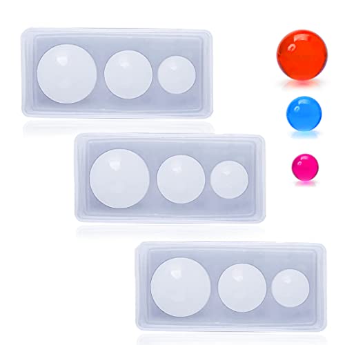 3 Stück kleine Kugel Silikonharzformen, TuNan Ball Epoxidharz Gießform für Halskette Anhänger Ohrring Schmuckherstellung DIY Kunst Handwerk von TuNan