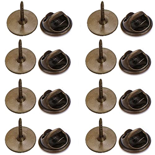 TuNan 80 Paar Stecknadeln mit Blanko-Stiften (10 mm x 9 mm), Schmetterlings-Clutch-Krawattennadeln, Ersatz für Etiketten, Handwerk, Schmuckherstellung, Bronze von TuNan