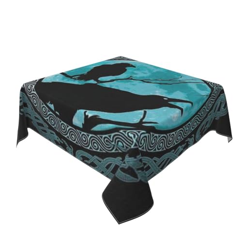 TuTaTiMANG Tischdecke Mit Schwarzem Rabenmotiv, Nordisches Heidnisches Magisches Symbol, Quadratische Tischdecke, Dekoration Für Küchentisch/Party Im Innenbereich TuTaTiMANG Tischdecke Mit Schwarzem Rabenmotiv, Nordisches Heidnisches Magisches Symbol, Quadratische Tischdecke, Dekoration Für Küchentisch/Party Im Innenbereich von TuTaTiMANG