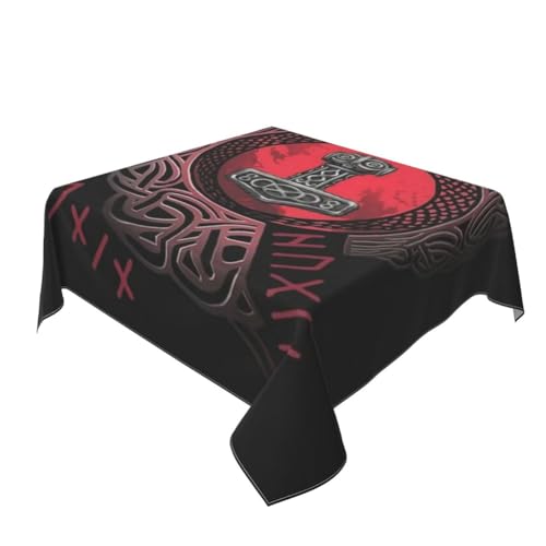 TuTaTiMANG Tischdecke Mit Wikinger-Rune Und Thor-Motiv, Nordische Heidnische Polyester-Tischdecke, Dekoration Für Küchentisch/Feiertagsfeier Im Innenbereich TuTaTiMANG Tischdecke Mit Wikinger-Rune Und Thor-Motiv, Nordische Heidnische Polyester-Tischdecke, Dekoration Für Küchentisch/Feiertagsfeier Im Innenbereich von TuTaTiMANG