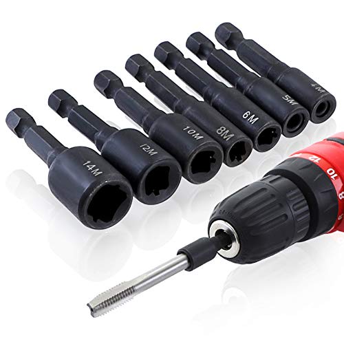 Tutoy 7 Stücke M4-M14 Gewindebohrer Buchse Adapter 1/4 Zoll Sechskantschaft Maschinengewindebohrer Vierkant Treiber Gewindebohrer Adapter Für Bohrmaschine Tutoy 7 Stücke M4-M14 Gewindebohrer Buchse Adapter 1/4 Zoll Sechskantschaft Maschinengewindebohrer Vierkant Treiber Gewindebohrer Adapter Für Bohrmaschine von TuToy
