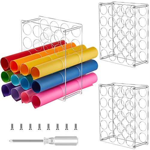 Vinyl-Rollenaufbewahrung, 60 Löcher, Vinyl-Aufbewahrungsregal, Acryl-Aufbewahrung, Organizer, Vinyl-Rollenhalter, hohe Kapazität, leicht, stabil, Acryl-Vinyl-Aufbewahrung für Kunst, Raumdekoration, 3 von Tuanse