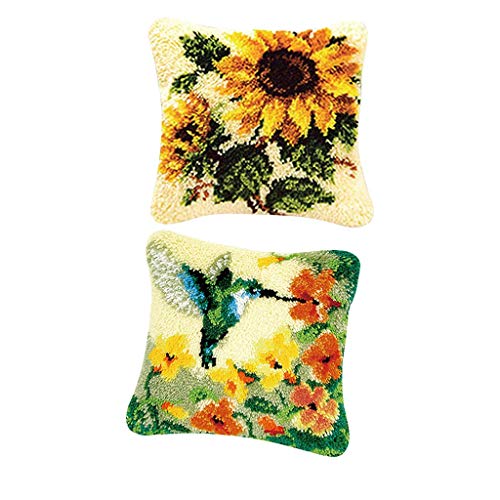 Tubayia 2 Satz Knüpfkissen Kissenbuzug Selbstknüpfen Kissen Latch Hook Kit Knüpfpackung Tubayia 2 Satz Knüpfkissen Kissenbuzug Selbstknüpfen Kissen Latch Hook Kit Knüpfpackung von Tubayia